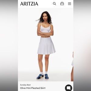 Aritzia pleated green mini